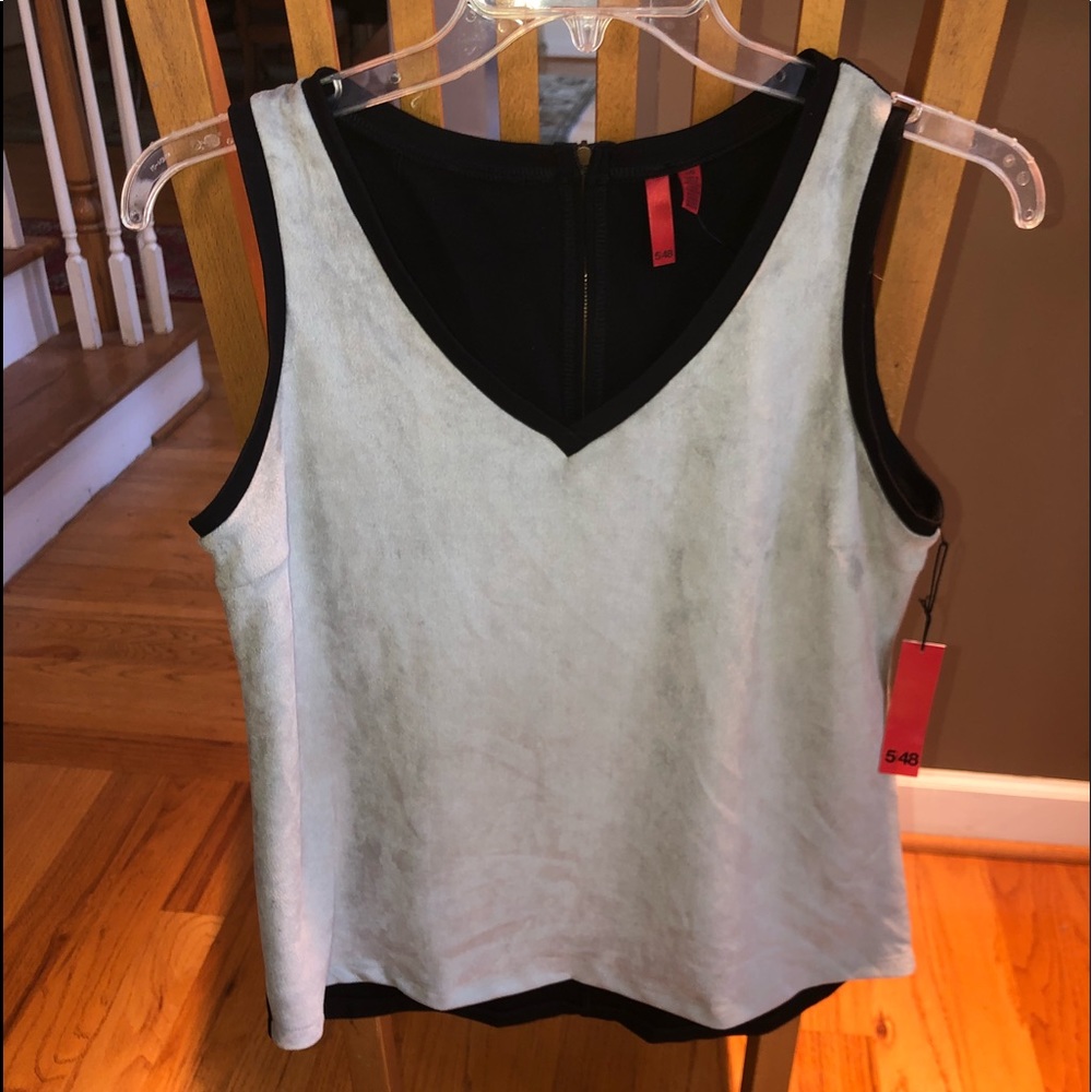 NWT Women’s gray/black suede  large tank top